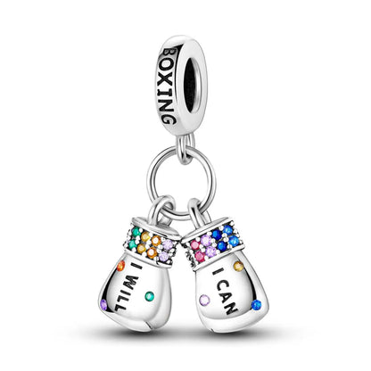 Versilberte Katzenpfote, Zauberwürfel, Blumen-Charms, Anhänger, passend für Original-Armbänder, DIY-Modeschmuck