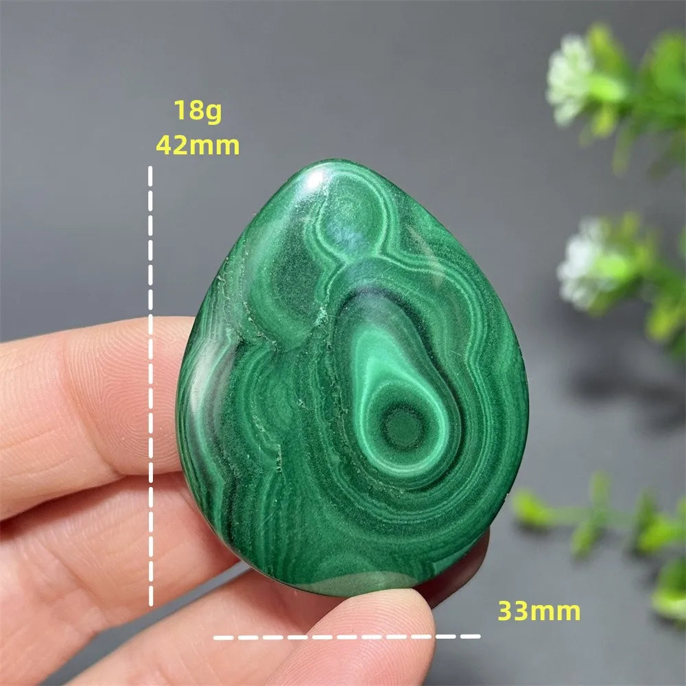 Natürlicher, hochwertiger Malachit in Tropfenform, zum Polieren, DIY, Quarz, Energietherapie, Meditation, Reiki, Hexerei, Heimdekoration, Geschenk