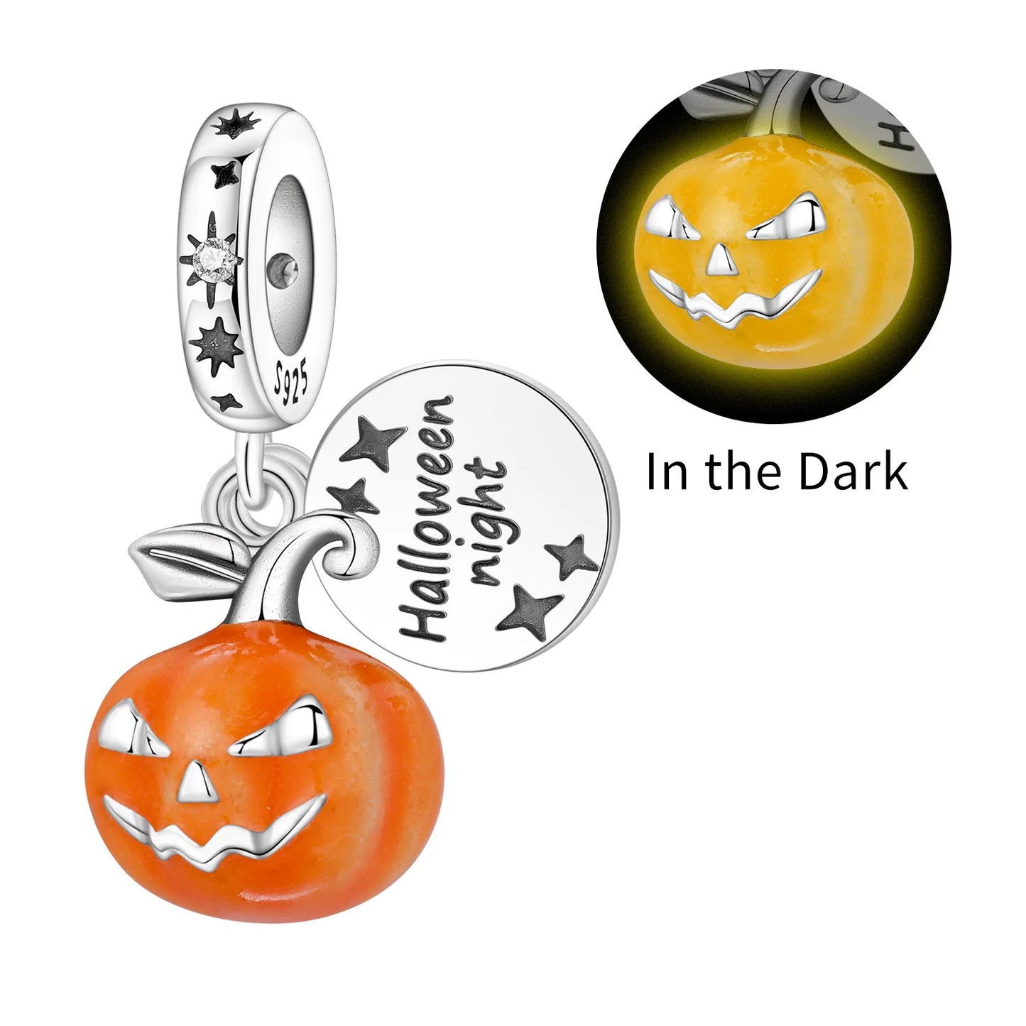 Heißer Verkauf 925er Sterlingsilber Schlitten- und Schneemann-Perlen und Kürbiskopf-Anhänger, passend für Armbänder, Weihnachts- und Halloween-Geschenke