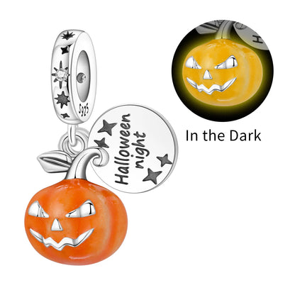 Heißer Verkauf 925er Sterlingsilber Schlitten- und Schneemann-Perlen und Kürbiskopf-Anhänger, passend für Armbänder, Weihnachts- und Halloween-Geschenke