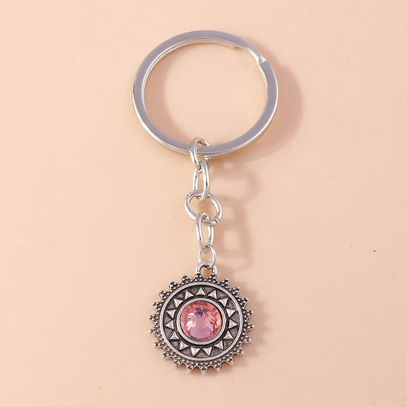 Retro Truthahn Glück bösen Blick Schlüssel bund Edelstein Kristall Schlüssel ring Anhänger für Auto Schlüssel halter Handtasche Dekor DIY Schmuck Geschenke