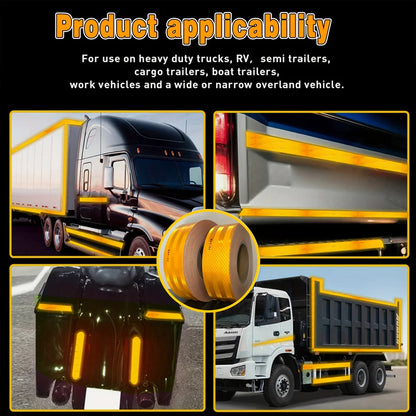 Gelbes reflektierendes Auto-Klebeband DOT-C2, auffälliger Sicherheitsaufkleber für Sicherheits-LKW, Motorrad, Fahrradanhänger