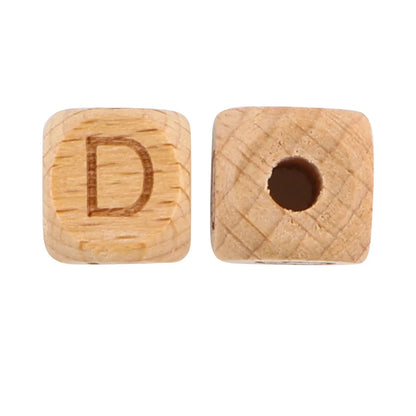 10/20/30/50 Stück Buchenholz-Buchstabenperlen 10mm 12mm Umweltfreundliche Naturholz-Alphabetperlen für Armband- und Halskettenherstellung