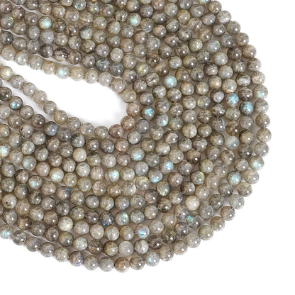 Natürliche graue Labradorit-Perlen, 6 mm, rund, glatt, lose Perlen für DIY-Schmuck, Heilsteine, handgefertigtes Armbandherstellungsmaterial