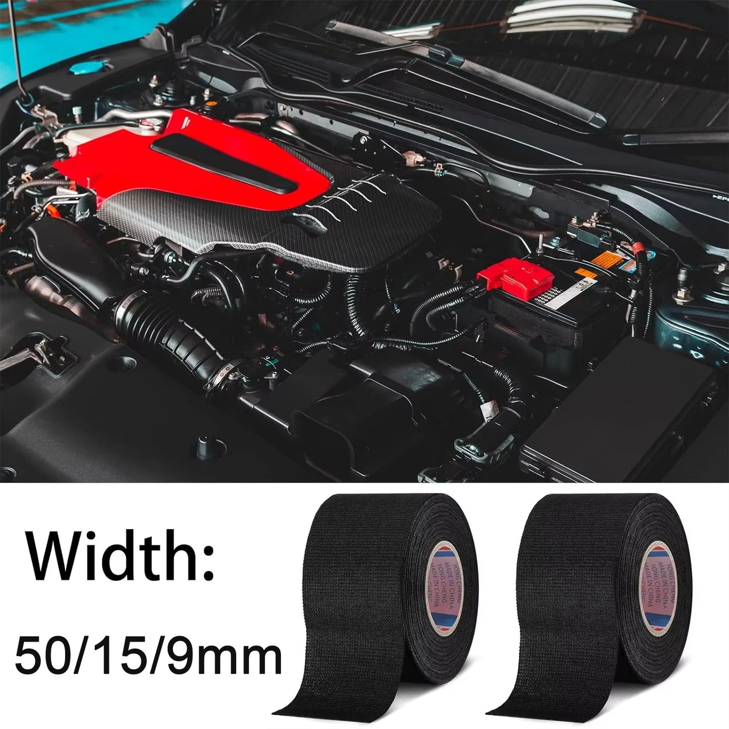 1-16PCS Automotive Kabelbaum Band Elektrische Hitzebeständige Isolierung Band Automotive Elektrische Linie Befestigung 50/15/9 breite