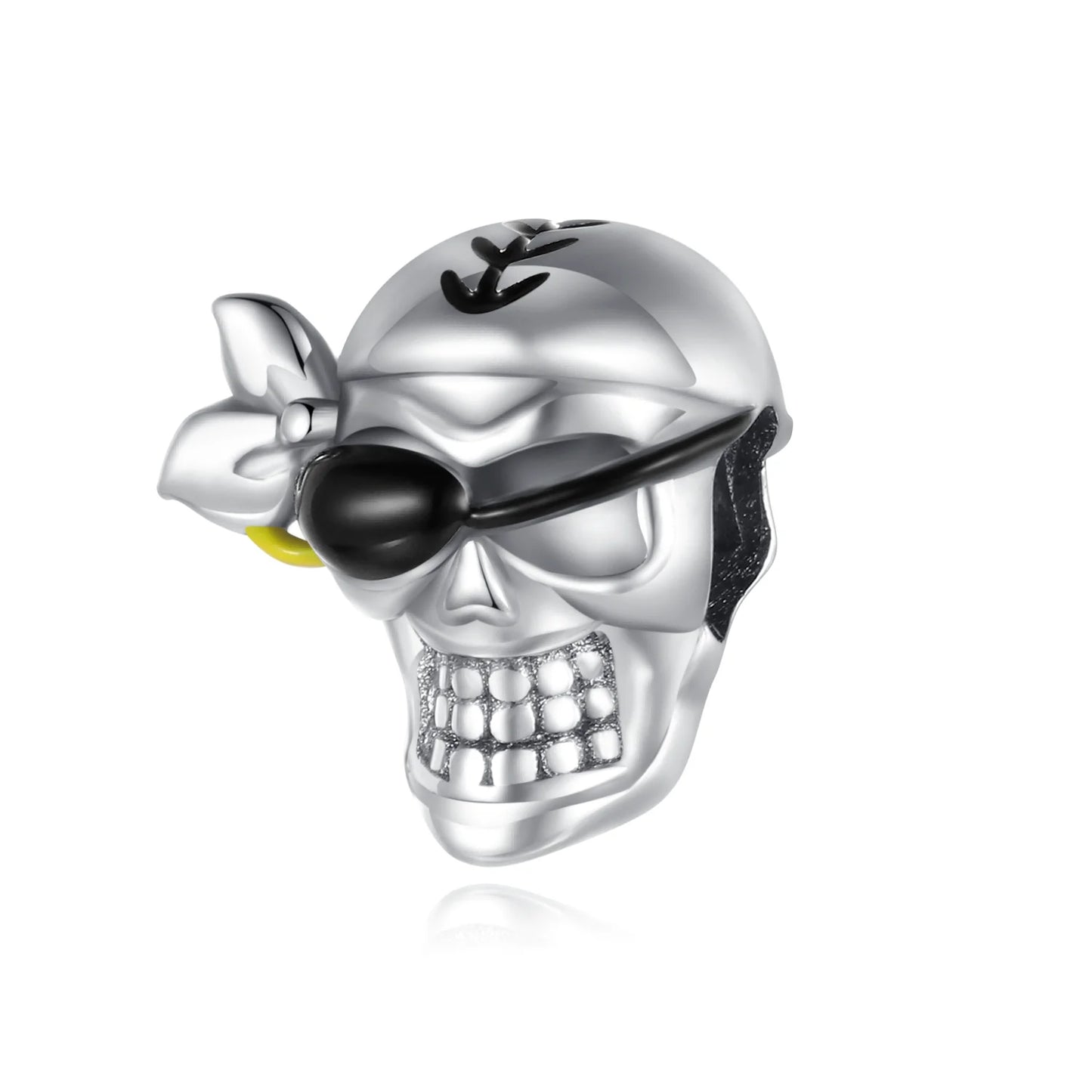 Atemberaubender Geisterrosen-Perlen aus 925er-Sterlingsilber und Spinnen-Seidenschädel-Anhänger, passend für Armbänder, Halloween-Anhänger, Accessoires, Geschenke