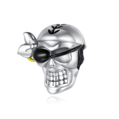 Atemberaubender Geisterrosen-Perlen aus 925er-Sterlingsilber und Spinnen-Seidenschädel-Anhänger, passend für Armbänder, Halloween-Anhänger, Accessoires, Geschenke