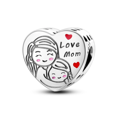 Charm-Perle aus 925er-Sterlingsilber, Mutter-Geschenk, Mutter, Liebe, glückliche Familie, baumelnd, passend für Original-Armreif, Halskette, DIY-Schmuck