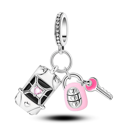Reisepass-Charms aus 925er-Sterlingsilber, passend für Original-Armbänder, DIY-Flugzeug-Erde-Perlen für die Schmuckherstellung als Geschenk