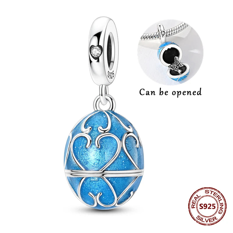 Teufelsaugen-Charm aus 925er Silber, Original-Hand der Fatima, blauer Zirkon, Kreuz, blaue Augen, passend für Armbänder, DIY-Herstellung von Schmuck, Geschenk