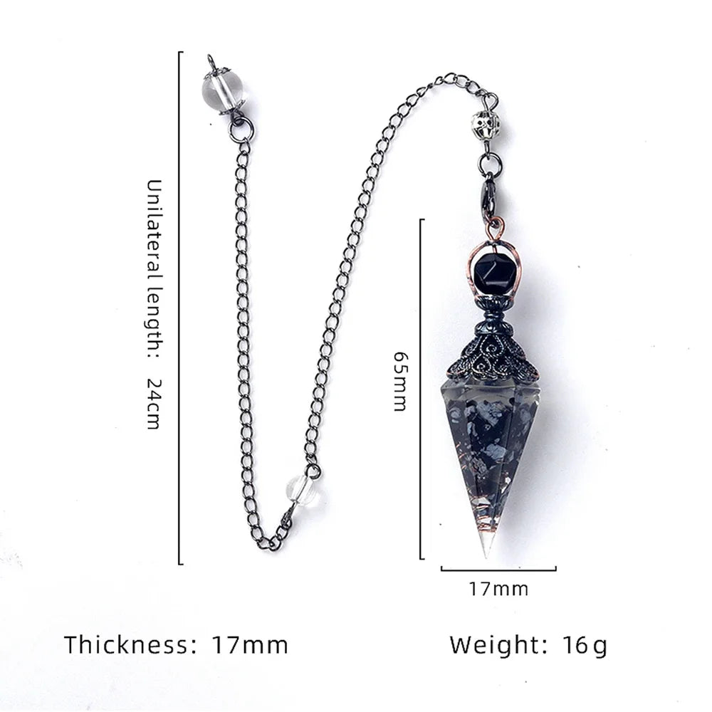 Naturstein Kristall Pendel Halsketten Sechseckiger Kegel Zerkleinerter Stein Amethyste Rosenquarz Chakra Anhänger Schmuck Zubehör