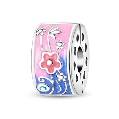 Bunte 925er-Sterlingsilber-Anhänger mit Sternenhimmel-Ölgemälde und leuchtenden Engeln, passend für Armbänder, schöne Schmuckgeschenke