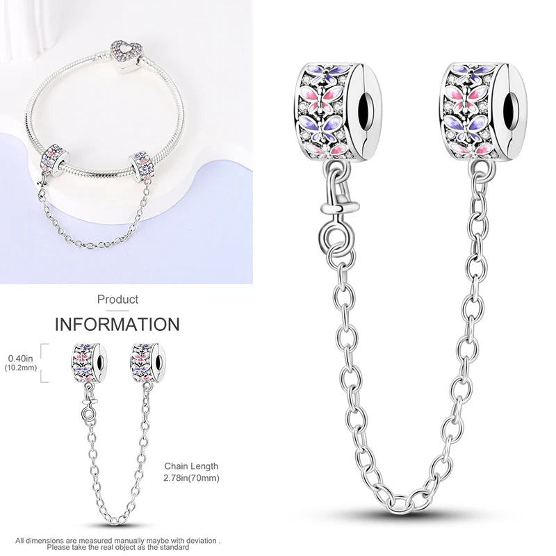 Katze Schmetterling Gänseblümchen CZ Pave Clip Charms Positionierung Schnalle 925 Sterling Silber Silikon Spacer Perlen passen Original Racelet DIY