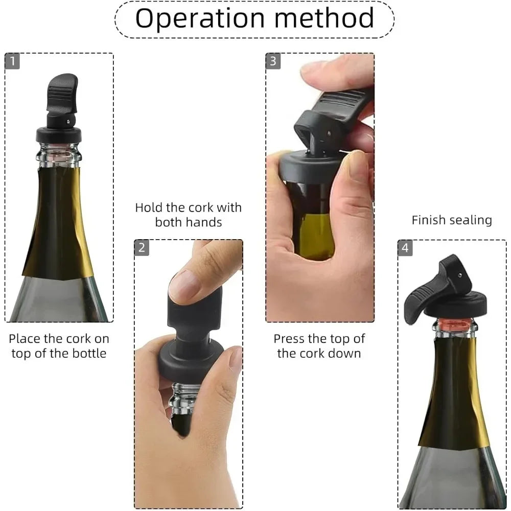 KegLand 3 Stück PP-Dichtungsdeckel, Weinflaschenverschlüsse, wiederverwendbare Champagnerkappen, Bierkorken (weiß, schwarz, zufällige Farbe)