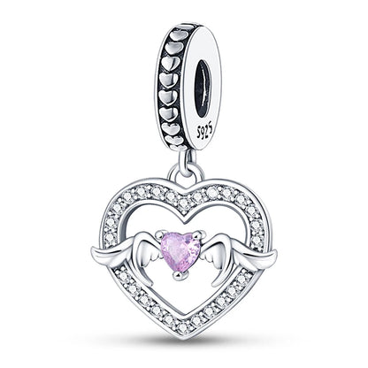 Charms aus 925er-Sterlingsilber, romantische Herz-Serie, Perlen, passend für Qikaola 925 Original-Armbänder, DIY-Schmuck zum Muttertag, Geschenke