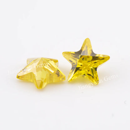 Größe 3x3mm ~ 10x10mm 5A Zirkon Sternform Verschiedene Farben Zirkonia Stein Lose CZ Synthetischer Edelstein für die Schmuckherstellung