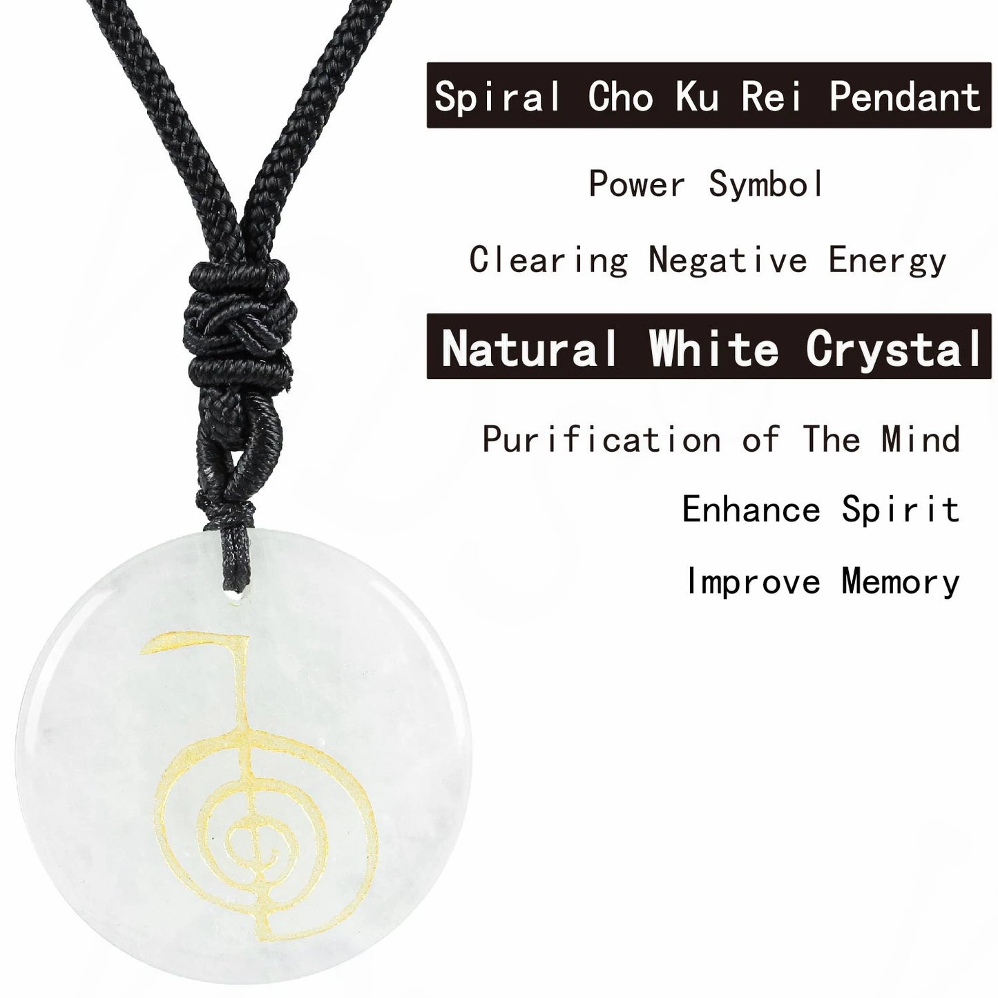 Heißer natürlicher Kristall quarz cho ku rei Reiki Energie symbol Anhänger alte spirituelle Heilung Halsketten Anhänger Frauen Mann Schmuck