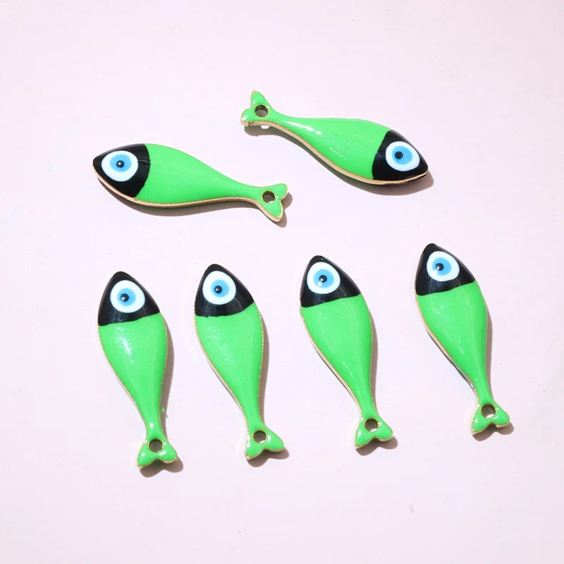 10 Stück 20x6,5mm Emaille Fisch Charms Anhänger Edelstahl DIY Schmuck Making Zubehör Erkenntnisse für Halsketten Ohrringe Armband