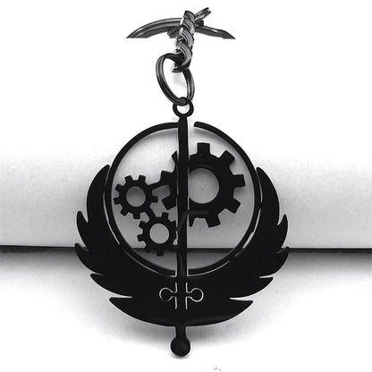 Bruderschaft von Edelstahl Anhänger Halsketten Schwarz Farbe Musik Band Patch Spiel Flagge Halskette Schmuck N3001S06