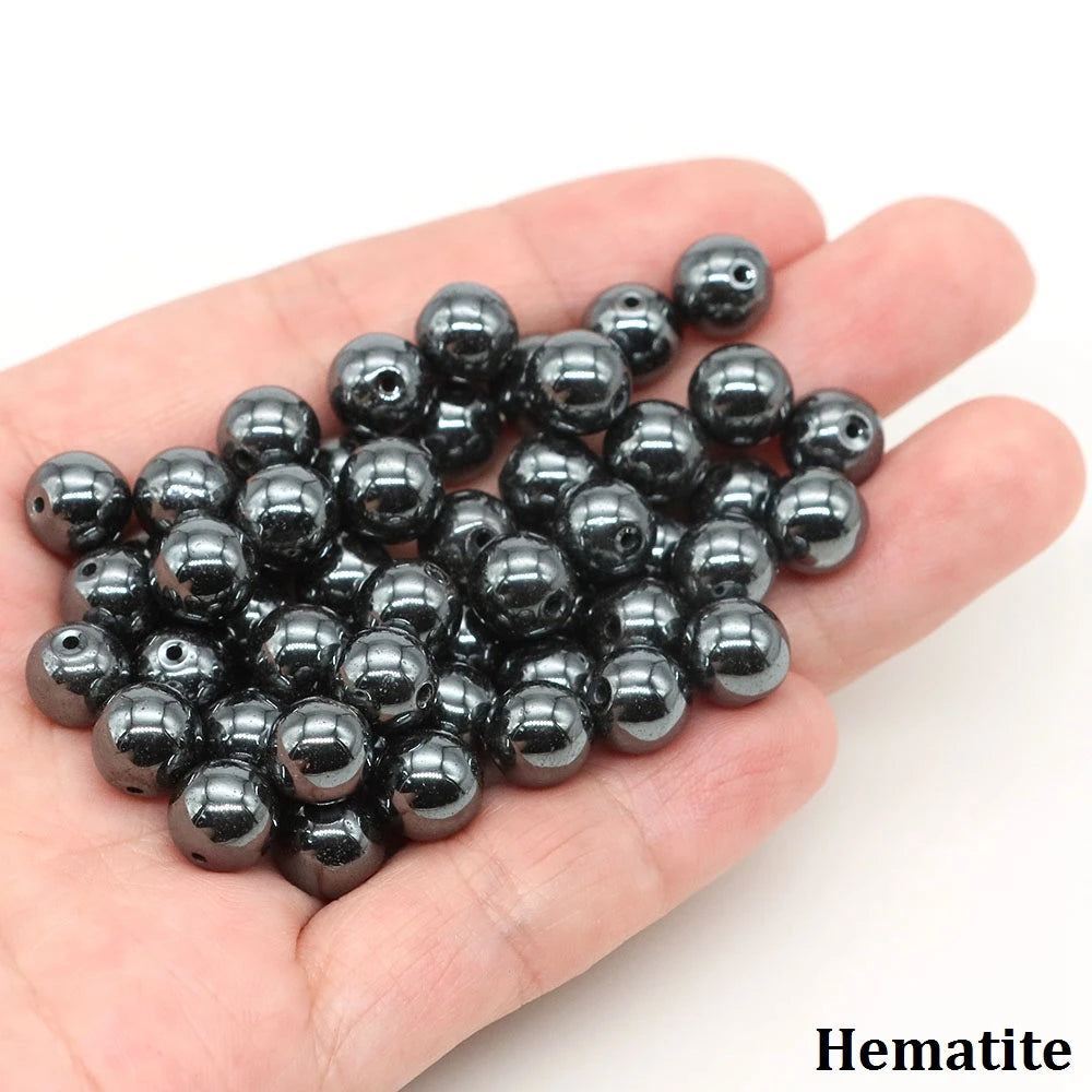 Naturstein, vulkanische Lave, runde Perlen, 4, 6, 8, 10 mm, lose Edelsteinperlen für Schmuckherstellung, DIY-Charms, Armband, Halskette, Ohrringe