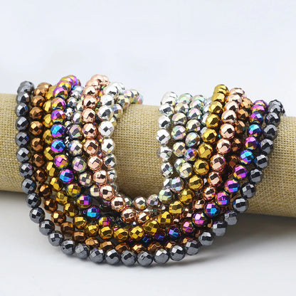 15'' Mehrfarbiger facettierter runder Hämatit-Naturstein 2/3/4/6/8/10 mm lose Perlen für DIY-Schmuckherstellung, Armband, Halskette, Earri