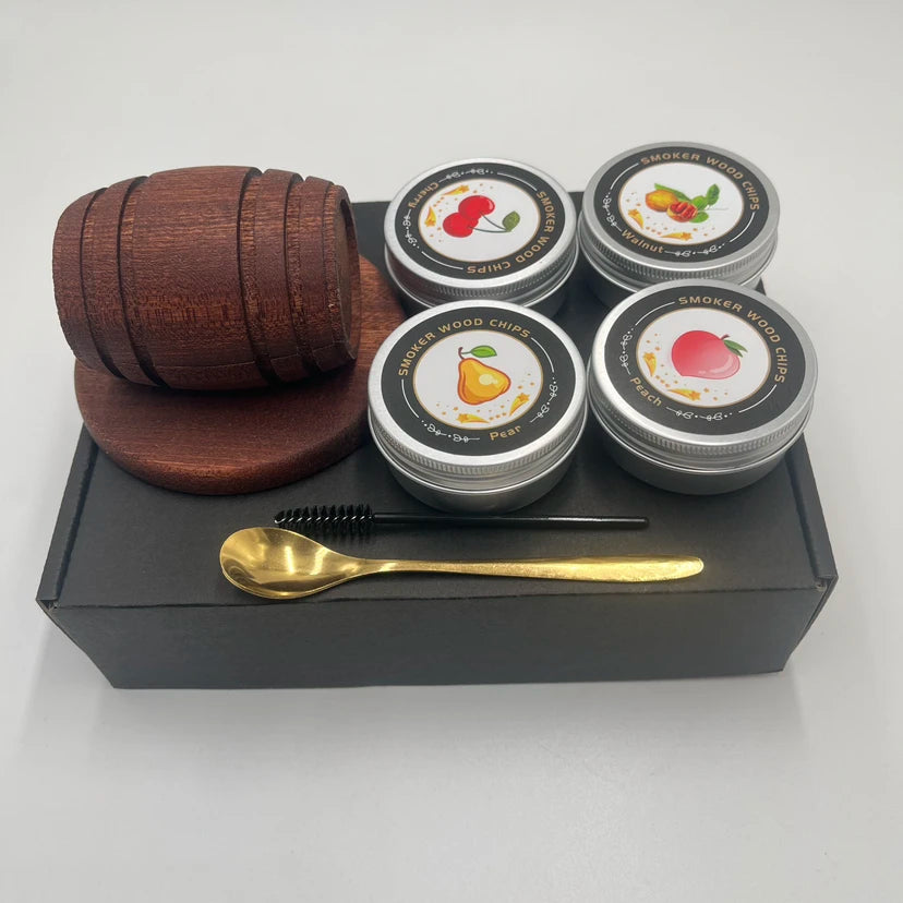 4/6 Geschmacksrichtungen Whiskey Smoker Kit Klassisches Cocktail-Ei-Set mit Holzspäne Smoker für Bourbon Whiskey-Geschenke, Geburtstagsgeschenk