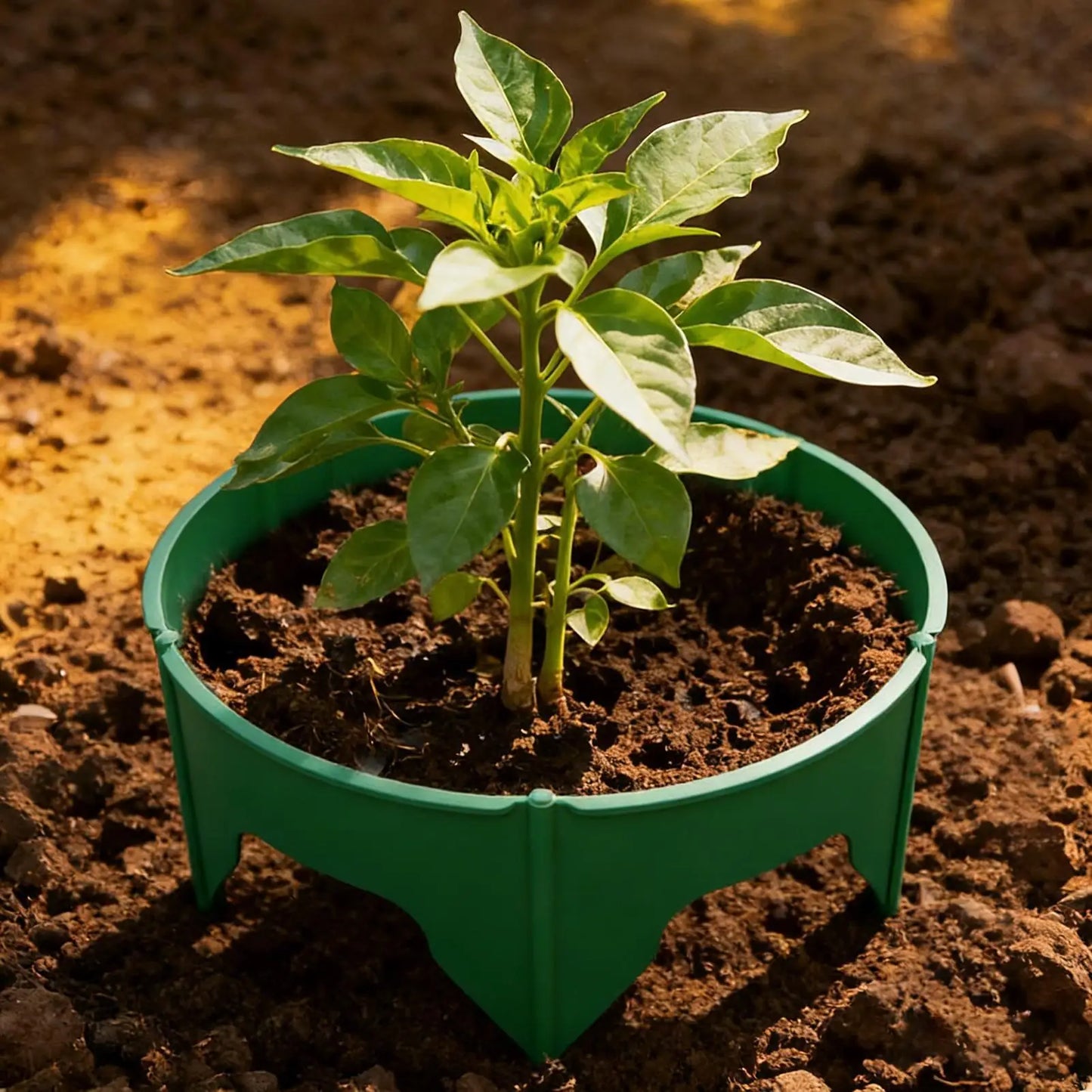 24 Stück Pflanzen-Wachstumsring, schützende runde Tiefenbewässerung, kreisförmige Landschaftskanten, Pflanzringe, Gartenschutz