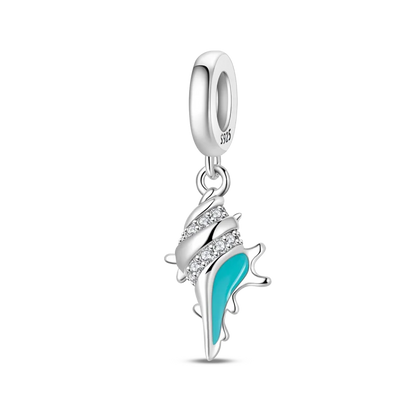 Beliebter Charm-Anhänger aus 925er-Sterlingsilber mit Delfin, sicherer Kette, Muschel und Qualle, passend für Armbänder, exquisites Strandparty-Geschenk