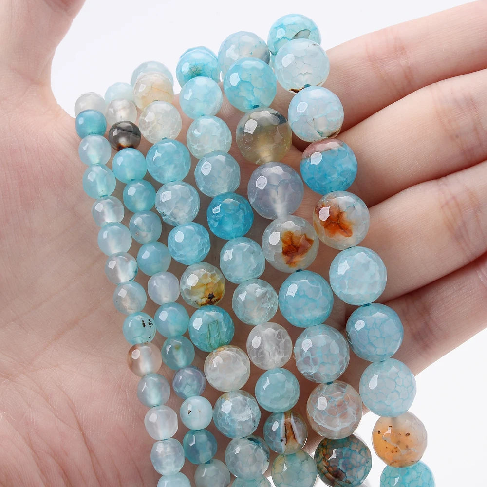 Natürliche rote Koralle Amazonit Türkise Achate Stein Runde lose Perlen für Schmuckherstellung DIY Armband Halskette handgemachte Handwerk