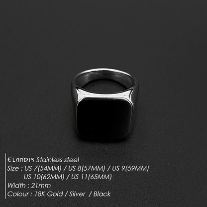 ELANDIS Modeschmuck, quadratische Edelstahlringe für Herren, Accessoires, Jahrestag, Hochzeit, Party, Geschenk, trendige geometrische Ringe