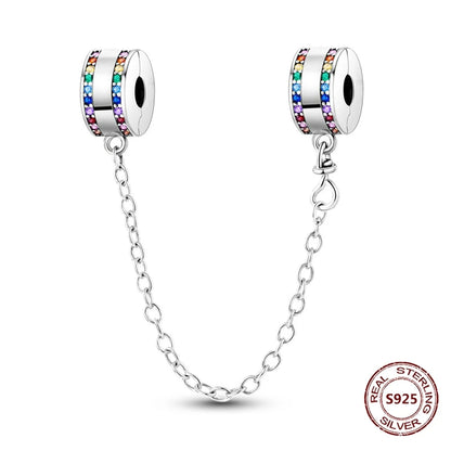 Sicherheitskette Libelle Schmetterling 925er Sterlingsilber Original Marienkäfer Kolibri Charm DIY Schmuckherstellung für Armband Armreif