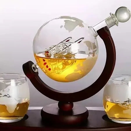 Dekanter in Glaskugelform, Whisky-Set, funkelnde Weinflasche aus Borosilikatglas, Cocktailspender