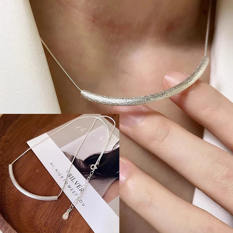 VENTFILLE 925 Sterling Silber Perle Geometrie Halskette für Frauen Mädchen Koreanische Design Vielseitig Halsband Schmuck Dropship Großhandel