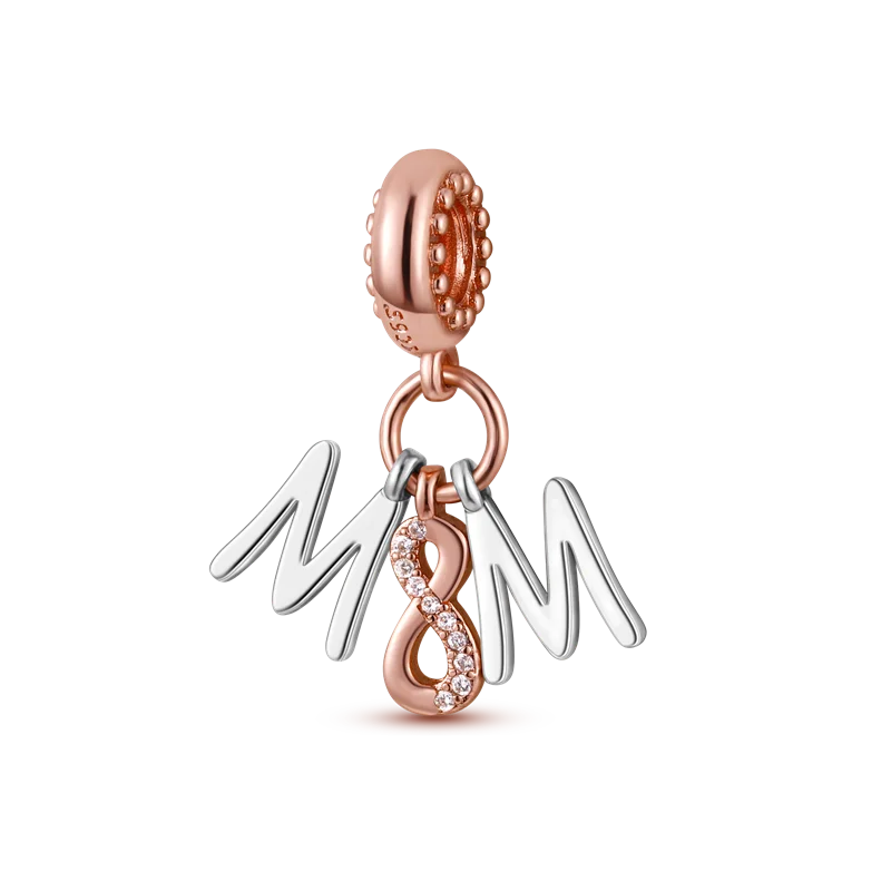 Charm-Perle aus 925er-Sterlingsilber, Mutter-Geschenk, Mutter, Liebe, glückliche Familie, baumelnd, passend für Original-Armreif, Halskette, DIY-Schmuck