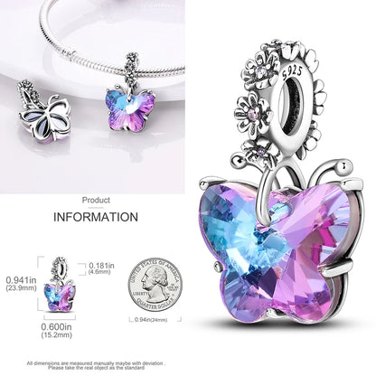 Charms aus 925er-Sterlingsilber, bunt, Sonnenblume, Hund, Jungen, Geschenkartikel, Schmetterling, Flugzeug, Erde, passend für Original-Anhänger, Schmuck, Make-up
