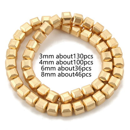 Natürliche 14k vergoldete Hämatitperlen unregelmäßige runde Herzwürfel Rondelle Spacer Perlen für Schmuckherstellung Diy Armband Halskette