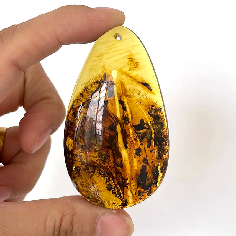 Großer Bernstein-Anhänger für Frauen, DIY-Schmuck, Großhandel, einzigartiger Tropfen, natürliche Pflanze, 100 % echter originaler baltischer Stein für Kettenhalskette