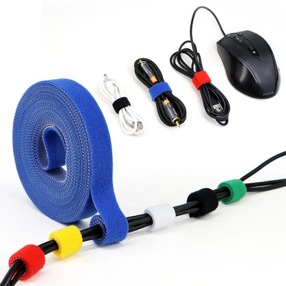 Wiederverwendbare Kabelbinder 5 Meter/Rolle Breite 10 15 20 25mm Doppelseitige Klett-Befestigungsriemen Kabelmanagement-Bänder