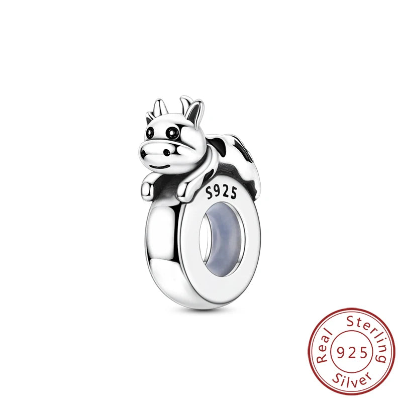 Neue Original Charms Perlen Anhänger 925 Sterling Silber Teddy Pudel Hund Katze Universal Schnalle Charms Fit Armband DIY Schmuck Geschenk