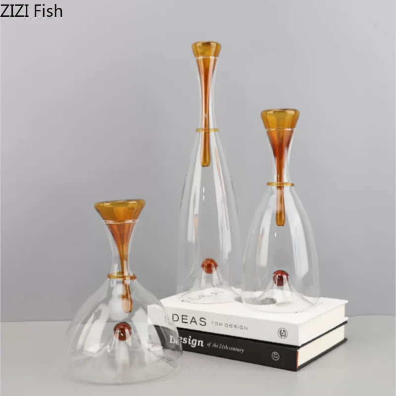 Transparenter Weinwaren-Dekanter aus Glas, Weinspender, rote Weine, Gefäße, Behälter, Glasflaschen, Weinflasche, Trinkutensilien
