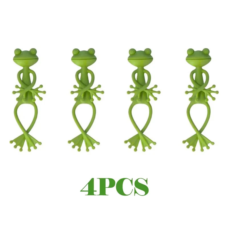 13cm Froschförmiger Wiederverwendbarer Kabelbinder Niedlicher Dekorativer Biegbarer Gartenpflanzenhalter Verstellbarer Flexibler Clip für Stängel