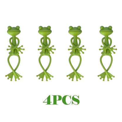 13cm Froschförmiger Wiederverwendbarer Kabelbinder Niedlicher Dekorativer Biegbarer Gartenpflanzenhalter Verstellbarer Flexibler Clip für Stängel
