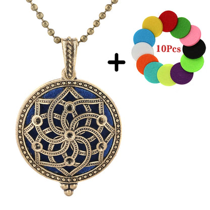 Beliebte Design Mode Aromatherapie Halskette Lotus Parfüm Medaillon Schmuck Ätherisches Öl Diffusor Anhänger Unisex Für Dropshipping