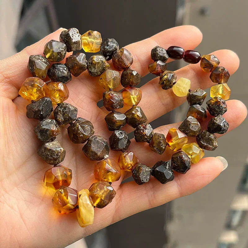 Natürliche Bernstein-Armbänder als Geschenk, einzigartige coole schwarze Perlen, original medizinischer Spezialstein, 2026, neuer Diy-Heilschmuck im Großhandel