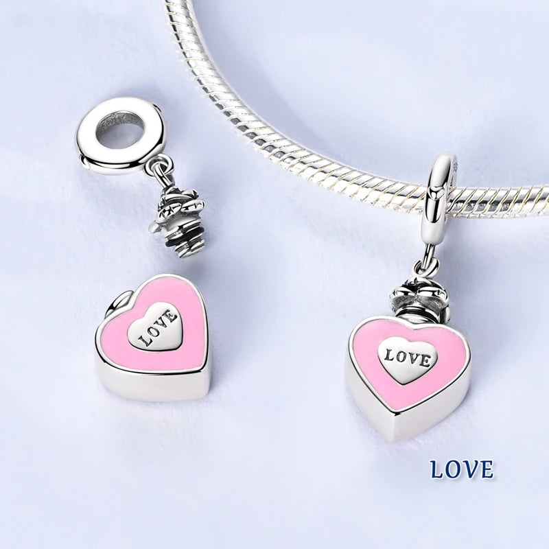 Edle Serie 925er Silber Parfüm-Bogen-Designs, Charm-Perlen, Anhänger, baumelnd, passend für Original-Armreif, Charm-Armband, DIY-Frauenschmuck