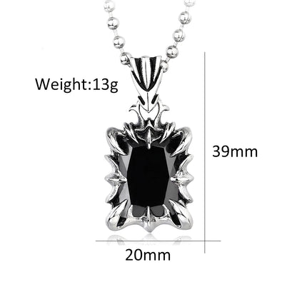 Vintage Mode rot/schwarz/blau/grün Farbe Stein Anhänger Halskette für Männer Frauen Edelstahl Punk Paar Schmuck Drops hipping