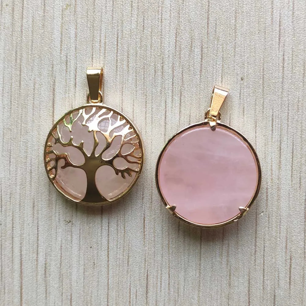 Großhandel 12 teile/los mode naturstein legierung baum des lebens mix Anhänger für halsketten schmuck zubehör machen schnelle versand