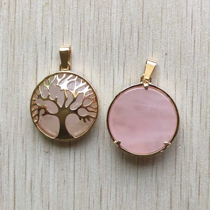 Großhandel 12 teile/los mode naturstein legierung baum des lebens mix Anhänger für halsketten schmuck zubehör machen schnelle versand