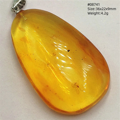 Natürlicher Piebald-Bernstein-Anhänger, gelber Bernstein, 36 x 23 x 14 mm, Edelstein-Anhänger, Halskette, Schmuck, AAAAA