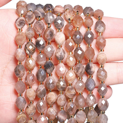 AAA Facettierte natürliche farbige Fluorit-Quarzperlen, 8 x 7 mm, ovale Form, Perlen für Schmuckherstellung, DIY-Perlenzubehör